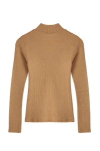 TRENDYOLMİLLA Mink Fitted High Neck Long Sleeve Ribbed Flexible Knitting Blouse - Image 8