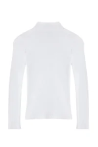 TRENDYOLMİLLA WHITE Fitted High Neck Long Sleeve Ribbed Flexible Knitting Blouse - Image 12