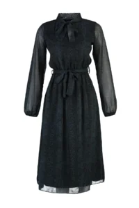 TRENDYOLMİLLA Emerald Green Snake Patterned skater/Waist Flared Midi Weaving Siphon Dress - Image 11