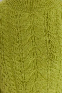 TRENDYOLMİLLA Green Soft textured Hair Braided Knitwear Sweater - Image 4