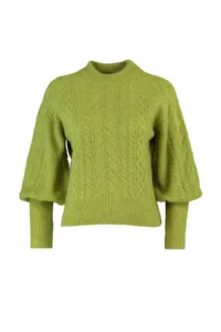 TRENDYOLMİLLA Green Soft textured Hair Braided Knitwear Sweater - Image 7