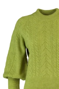 TRENDYOLMİLLA Green Soft textured Hair Braided Knitwear Sweater - Image 8