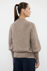 TRENDYOLMİLLA Mink Soft textured Hair Braided Knitwear Sweater - Image 5