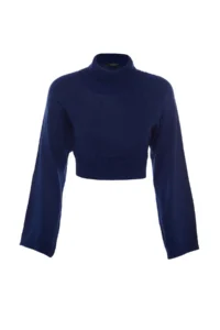 TRENDYOLMİLLA NAVY BLUE Super Crop Basic Knitwear Sweater - Image 8