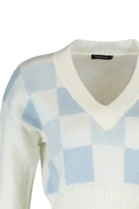 TRENDYOLMİLLA Ecru Crop Soft textured Patterned Knitwear Sweater - Image 7