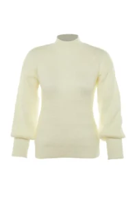 TRENDYOLMİLLA Ecru Soft textured Basic Knitwear Sweater - Image 7
