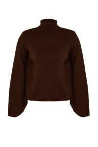 TRENDYOLMİLLA Brown Basic Turtleneck Knitwear Sweater - Image 6