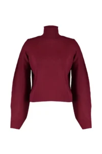 TRENDYOLMİLLA Burgundy Basic Turtleneck Knitwear Sweater - Image 6
