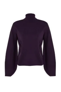 TRENDYOLMİLLA Purple Basic Turtleneck Knitwear Sweater - Image 6