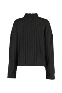 TRENDYOLMİLLA Black Wide Pattern Soft textured High Neck Knitwear Sweater - Image 10