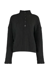 TRENDYOLMİLLA Black Wide Pattern Soft textured High Neck Knitwear Sweater - Image 11