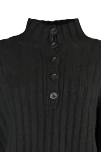 TRENDYOLMİLLA Black Wide Pattern Soft textured High Neck Knitwear Sweater - Image 12