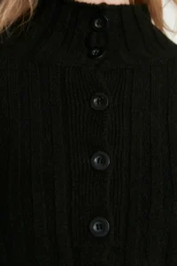 TRENDYOLMİLLA Black Wide Pattern Soft textured High Neck Knitwear Sweater - Image 8