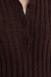 TRENDYOLMİLLA Brown Wide Pattern Soft textured High Neck Knitwear Sweater - Image 4