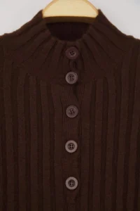 TRENDYOLMİLLA Brown Wide Pattern Soft textured High Neck Knitwear Sweater - Image 8