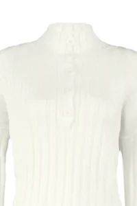 TRENDYOLMİLLA Ecru Wide Pattern Soft textured High Neck Knitwear Sweater - Image 10