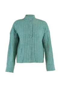 TRENDYOLMİLLA MINT Wide Pattern Soft textured High Neck Knitwear Sweater - Image 7