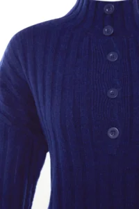 TRENDYOLMİLLA NAVY BLUE Wide Pattern Soft textured High Neck Knitwear Sweater - Image 7