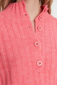 TRENDYOLMİLLA PINK Wide Pattern Soft textured High Neck Knitwear Sweater - Image 4