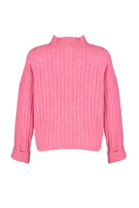 TRENDYOLMİLLA PINK Wide Pattern Soft textured High Neck Knitwear Sweater - Image 6