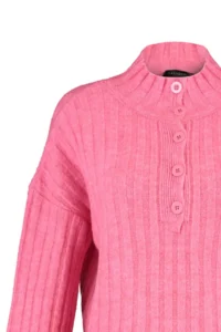TRENDYOLMİLLA PINK Wide Pattern Soft textured High Neck Knitwear Sweater - Image 8