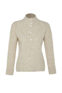 TRENDYOLMİLLA Stone Wide Pattern Soft textured High Neck Knitwear Sweater - Image 6