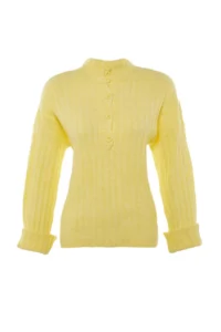 TRENDYOLMİLLA Yellow Wide Pattern Soft textured High Neck Knitwear Sweater - Image 7