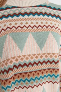 TRENDYOLMİLLA MINT Wide Pattern Crew Neck Knitwear Sweater - Image 4