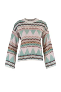 TRENDYOLMİLLA MINT Wide Pattern Crew Neck Knitwear Sweater - Image 6