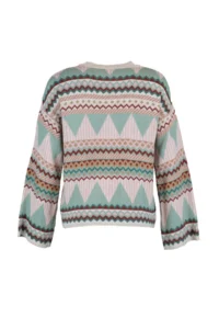TRENDYOLMİLLA MINT Wide Pattern Crew Neck Knitwear Sweater - Image 8