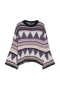 TRENDYOLMİLLA NAVY BLUE Wide Pattern Crew Neck Knitwear Sweater - Image 6