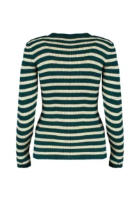 TRENDYOLMİLLA Green Basic Striped Knitwear Sweater - Image 6