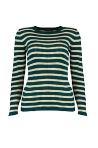 TRENDYOLMİLLA Green Basic Striped Knitwear Sweater - Image 7