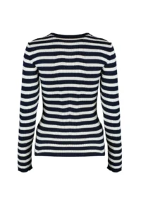 TRENDYOLMİLLA NAVY BLUE Basic Striped Knitwear Sweater - Image 6