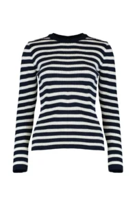 TRENDYOLMİLLA NAVY BLUE Basic Striped Knitwear Sweater - Image 7