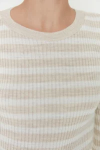 TRENDYOLMİLLA Stone Basic Striped Knitwear Sweater - Image 4