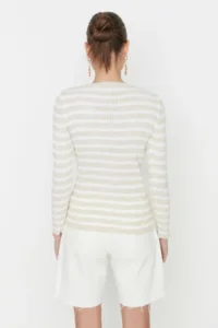 TRENDYOLMİLLA Stone Basic Striped Knitwear Sweater - Image 5