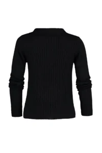 TRENDYOLMİLLA Black Couple Sleeve Ucu Detailed Polo Shirt Collar Knitwear Sweater - Image 7