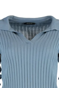 TRENDYOLMİLLA Indigo Sleeve Ucu Detailed Polo Shirt Collar Knitwear Sweater - Image 8