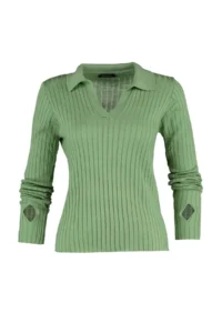 TRENDYOLMİLLA MINT Sleeve Ucu Detailed Polo Shirt Collar Knitwear Sweater - Image 7