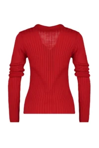 TRENDYOLMİLLA Red Sleeve Ucu Detailed Polo Shirt Collar Knitwear Sweater - Image 6