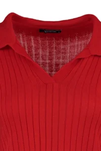 TRENDYOLMİLLA Red Sleeve Ucu Detailed Polo Shirt Collar Knitwear Sweater - Image 8