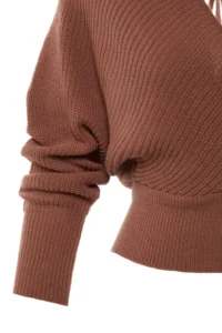 TRENDYOLMİLLA Dusty ROSE Double breasted Balloon Sleeve Crop Knitwear Sweater - Image 6