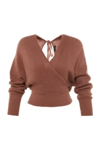 TRENDYOLMİLLA Dusty ROSE Double breasted Balloon Sleeve Crop Knitwear Sweater - Image 8