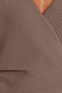 TRENDYOLMİLLA Mink Double breasted Balloon Sleeve Crop Knitwear Sweater - Image 5