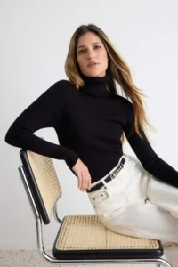TRENDYOLMİLLA Black Couple Basic Turtleneck Knitwear Sweater