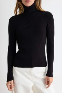 TRENDYOLMİLLA Black Couple Basic Turtleneck Knitwear Sweater - Image 3