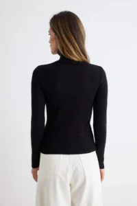 TRENDYOLMİLLA Black Couple Basic Turtleneck Knitwear Sweater - Image 4