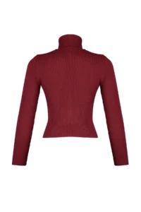 TRENDYOLMİLLA Burgundy Basic Turtleneck Knitwear Sweater - Image 6