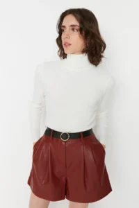 TRENDYOLMİLLA Ecru Basic Turtleneck Knitwear Sweater - Image 3